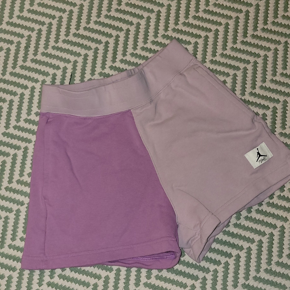 Womens Jordan Flight Fleece Shorts 'Violet Shock' - Picture 5 of 7